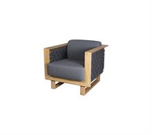 Eksklusiv loungestol til haven - Cane-line agnle med sunbrella hynde